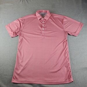 Collars & Co Shirt Mens Large Red Houndstooth Polo Short Sleeve